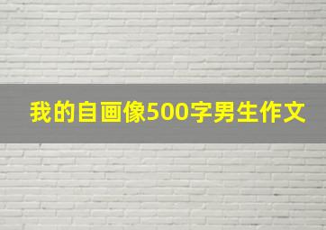 我的自画像500字男生作文