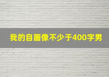 我的自画像不少于400字男