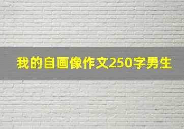 我的自画像作文250字男生