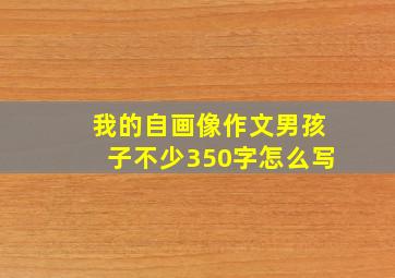 我的自画像作文男孩子不少350字怎么写