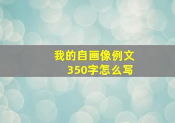 我的自画像例文350字怎么写