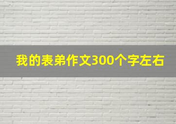 我的表弟作文300个字左右