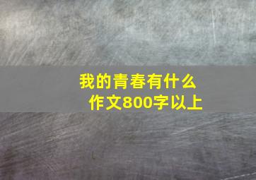 我的青春有什么作文800字以上