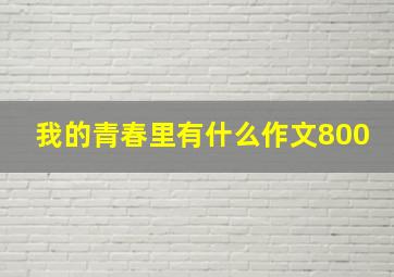 我的青春里有什么作文800