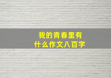 我的青春里有什么作文八百字