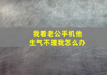 我看老公手机他生气不理我怎么办