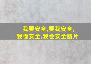 我要安全,要我安全,我懂安全,我会安全图片