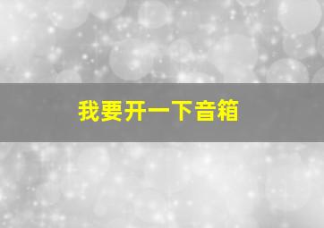 我要开一下音箱