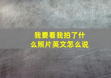 我要看我拍了什么照片英文怎么说