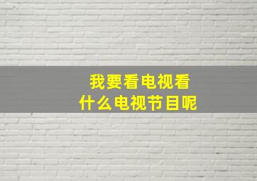 我要看电视看什么电视节目呢