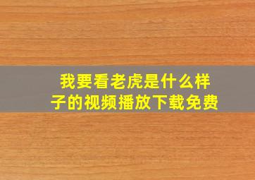 我要看老虎是什么样子的视频播放下载免费