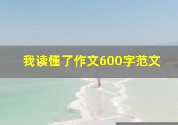 我读懂了作文600字范文