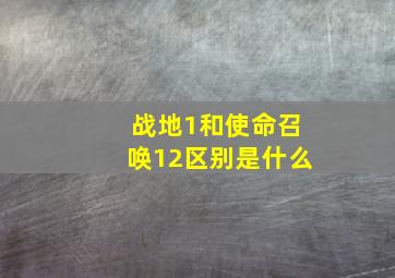 战地1和使命召唤12区别是什么