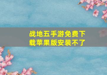 战地五手游免费下载苹果版安装不了