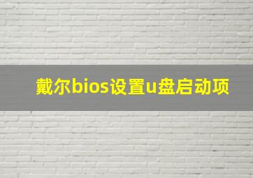 戴尔bios设置u盘启动项