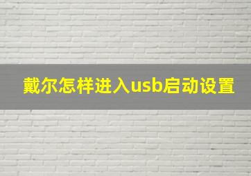 戴尔怎样进入usb启动设置