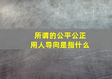 所谓的公平公正用人导向是指什么