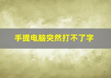 手提电脑突然打不了字