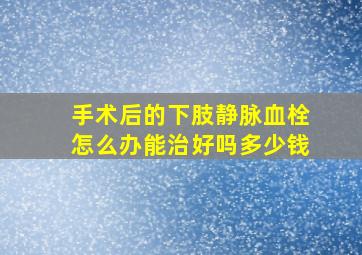 手术后的下肢静脉血栓怎么办能治好吗多少钱