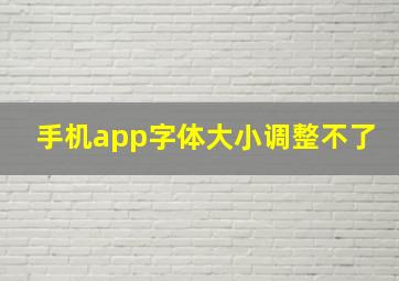 手机app字体大小调整不了