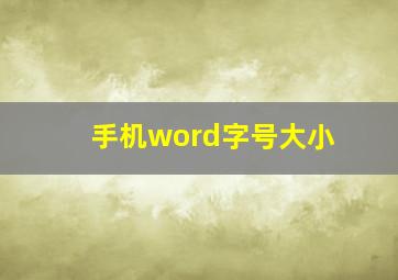 手机word字号大小