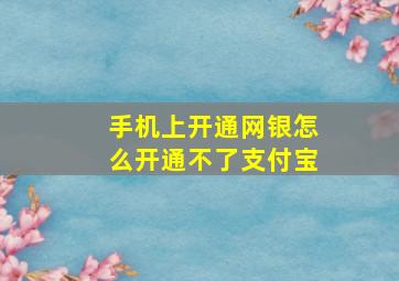 手机上开通网银怎么开通不了支付宝