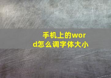 手机上的word怎么调字体大小