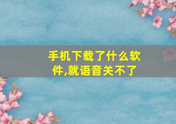 手机下载了什么软件,就语音关不了