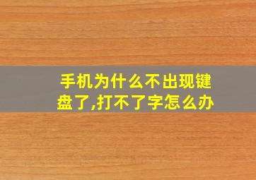 手机为什么不出现键盘了,打不了字怎么办