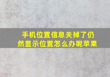 手机位置信息关掉了仍然显示位置怎么办呢苹果