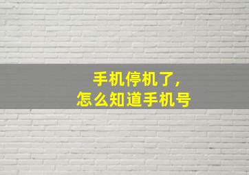 手机停机了,怎么知道手机号