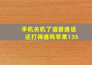 手机关机了语音通话还打得通吗苹果13S