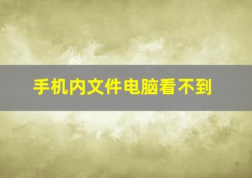 手机内文件电脑看不到