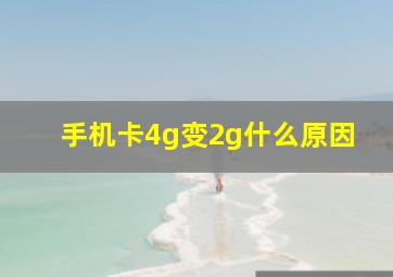 手机卡4g变2g什么原因