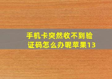 手机卡突然收不到验证码怎么办呢苹果13