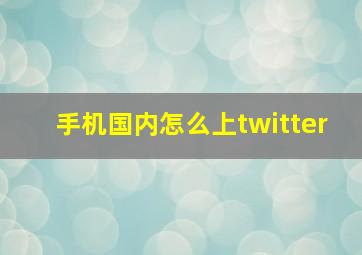 手机国内怎么上twitter