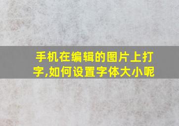 手机在编辑的图片上打字,如何设置字体大小呢