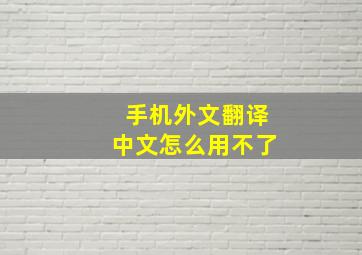 手机外文翻译中文怎么用不了