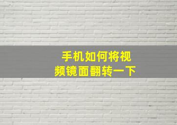 手机如何将视频镜面翻转一下