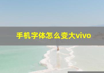 手机字体怎么变大vivo