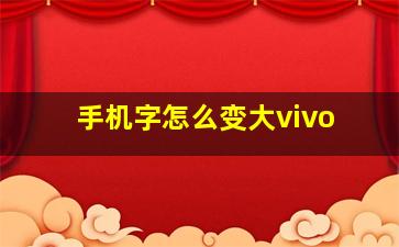 手机字怎么变大vivo