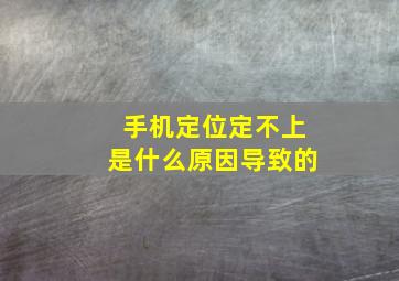 手机定位定不上是什么原因导致的