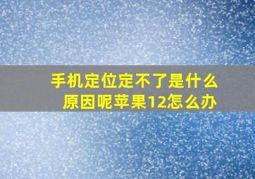 手机定位定不了是什么原因呢苹果12怎么办