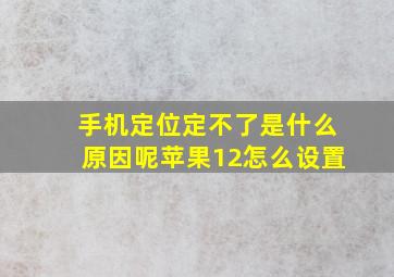 手机定位定不了是什么原因呢苹果12怎么设置