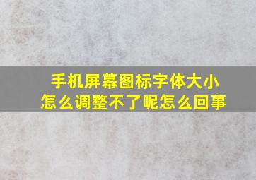 手机屏幕图标字体大小怎么调整不了呢怎么回事