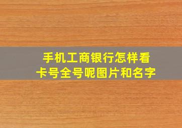 手机工商银行怎样看卡号全号呢图片和名字