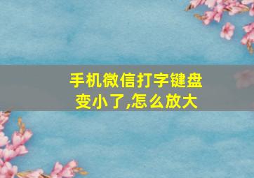 手机微信打字键盘变小了,怎么放大