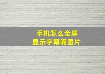 手机怎么全屏显示字幕呢图片