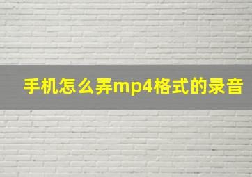 手机怎么弄mp4格式的录音