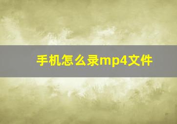 手机怎么录mp4文件